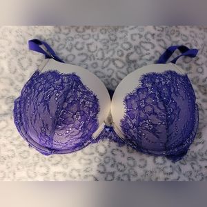Purple and grey push lace bra